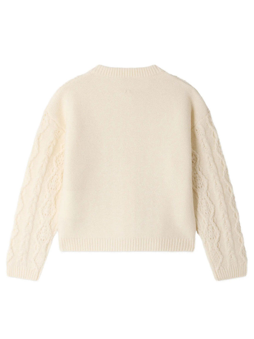 Girls White Knitted Sweater 2