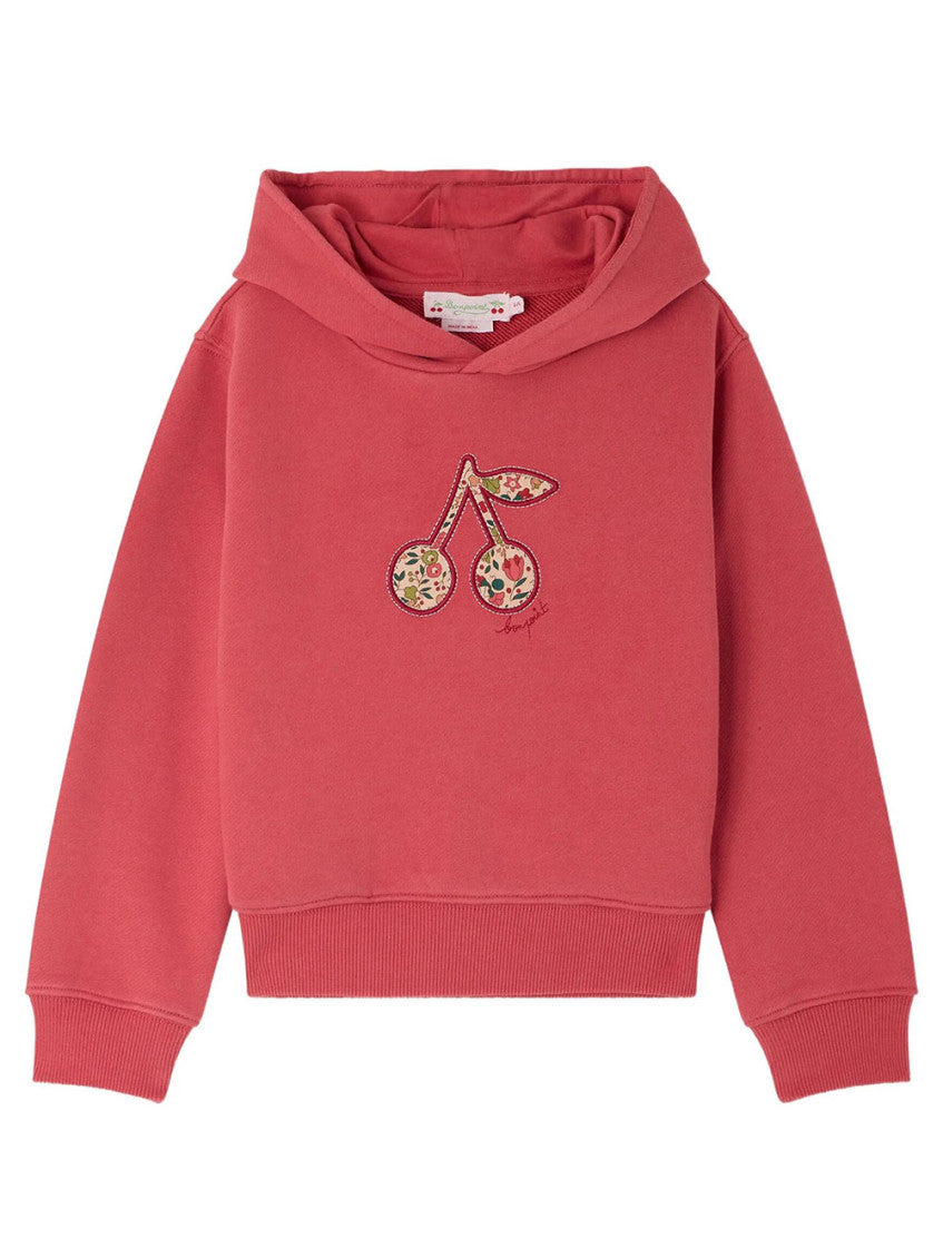 Girls Red Embroidered Hoodie 1