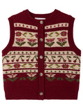 Girls Bordeaux Jacquard Sweater 1