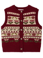 Girls Bordeaux Jacquard Sweater 1