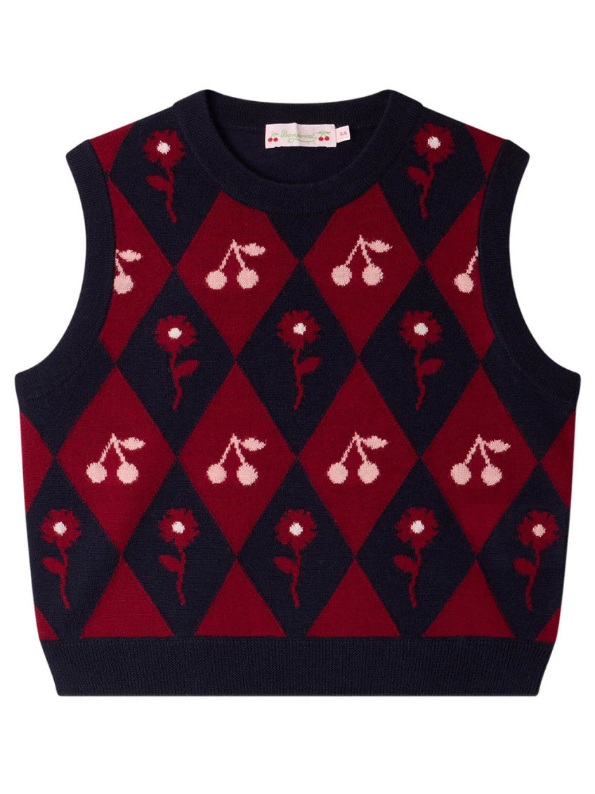 Girls Multi Color Geometric Sweater 1