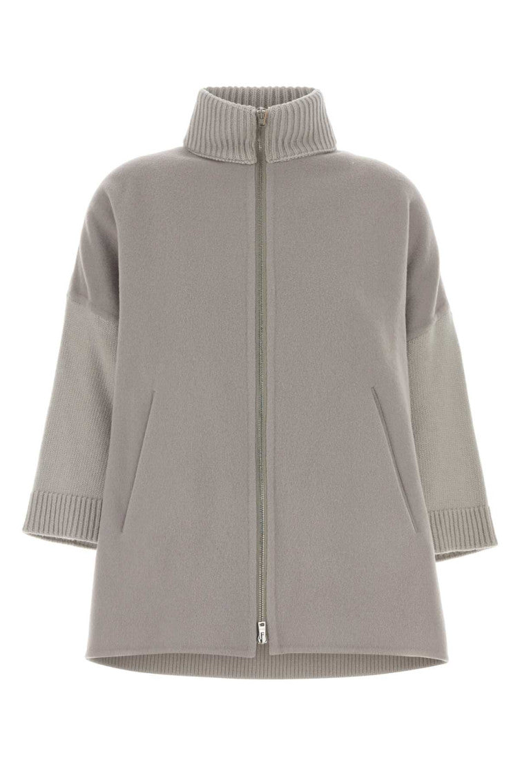 Grey Mock Collar Jacket 1