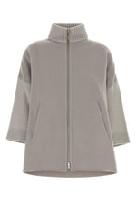 Grey Mock Collar Jacket 1
