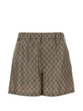 Dark Brown Jacquard Shorts 1