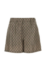 Dark Brown Jacquard Shorts 1
