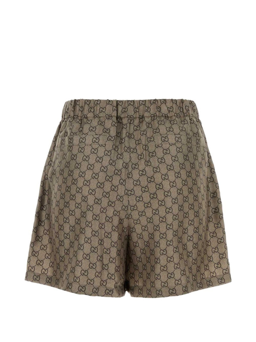 Dark Brown Jacquard Shorts 2
