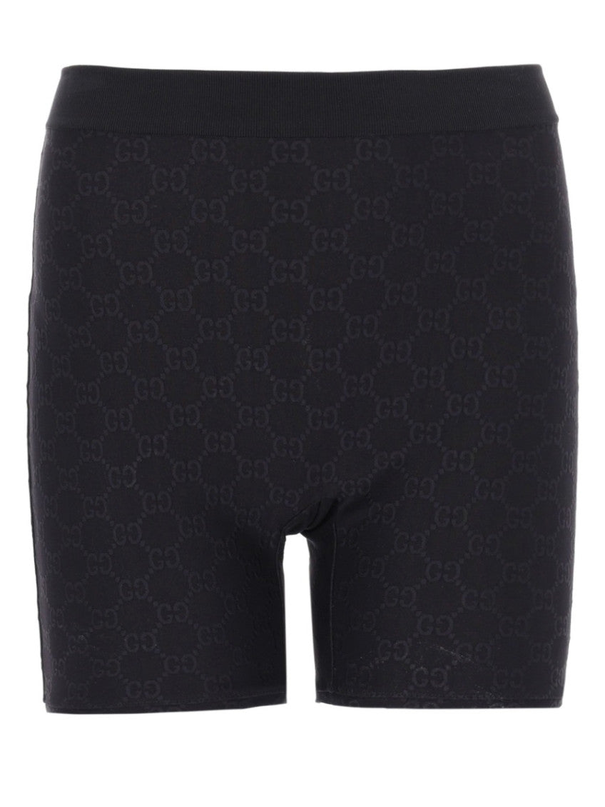 Black Logo Print Shorts 1