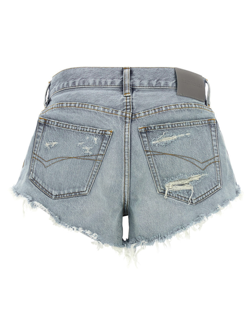 Light Blue Distressed Shorts 2