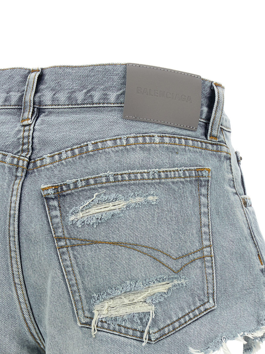 Light Blue Distressed Shorts 4