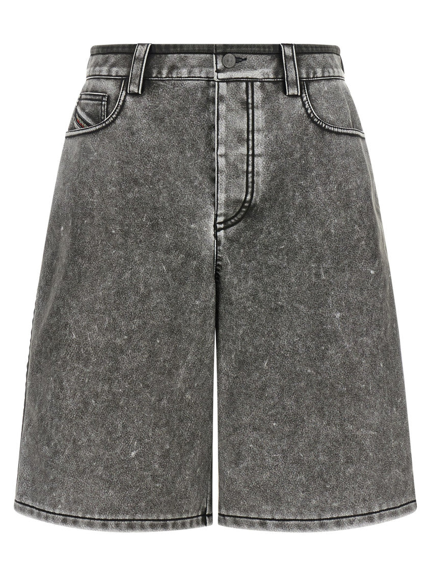 Grey Textured Shorts 1