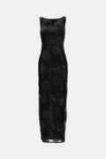 Black Sequins Fitted Maxi Dress 1