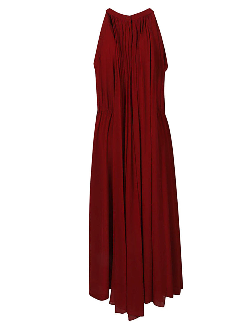 Red Silk Midi Dress 2