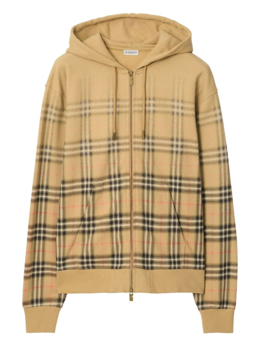 Beige Check Hoodie 1