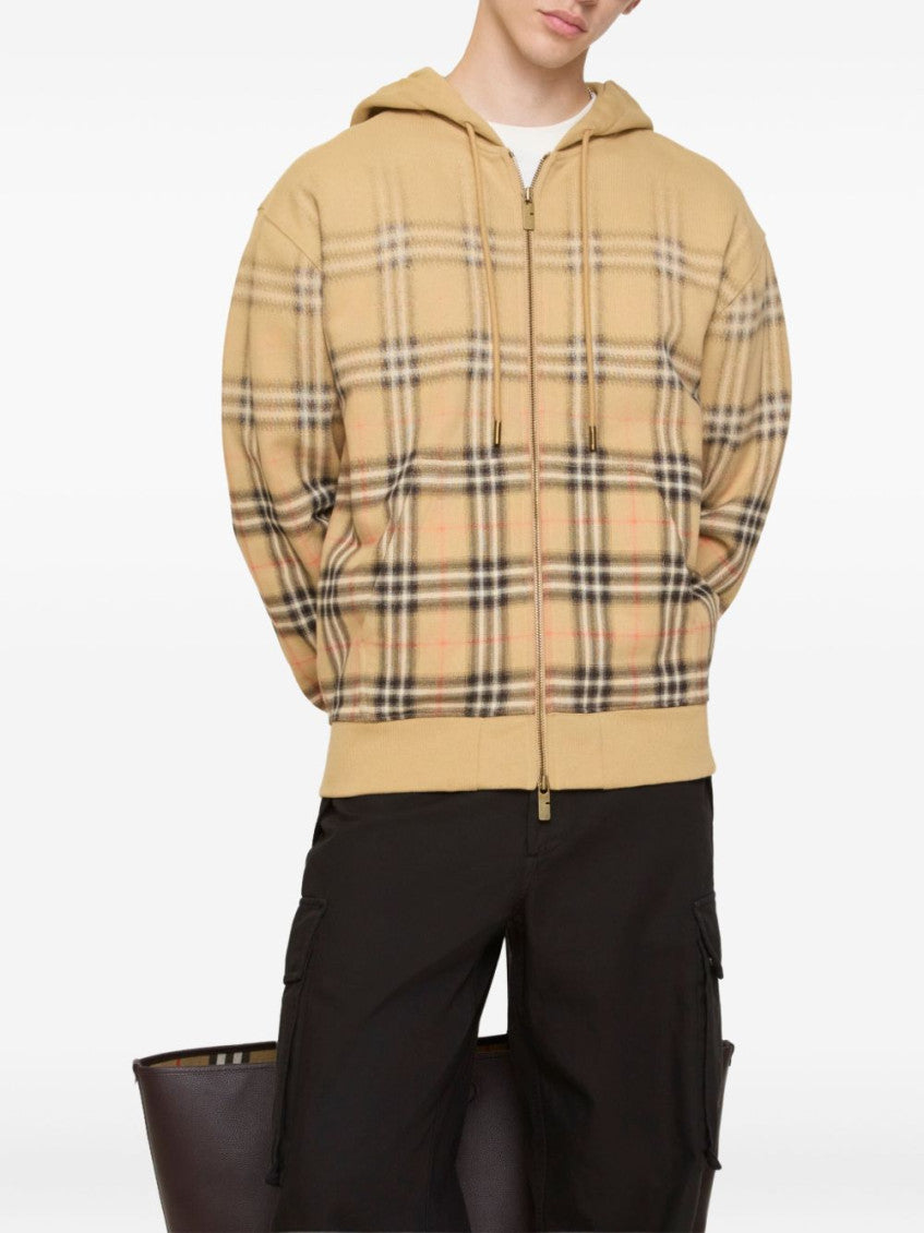 Beige Check Hoodie 5