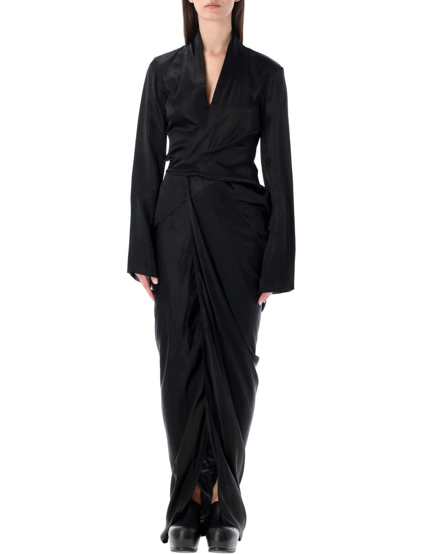 Black V-neck Wrap Maxi Dress 1