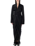 Black V-neck Wrap Maxi Dress 1