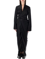 Black V-neck Wrap Maxi Dress 1
