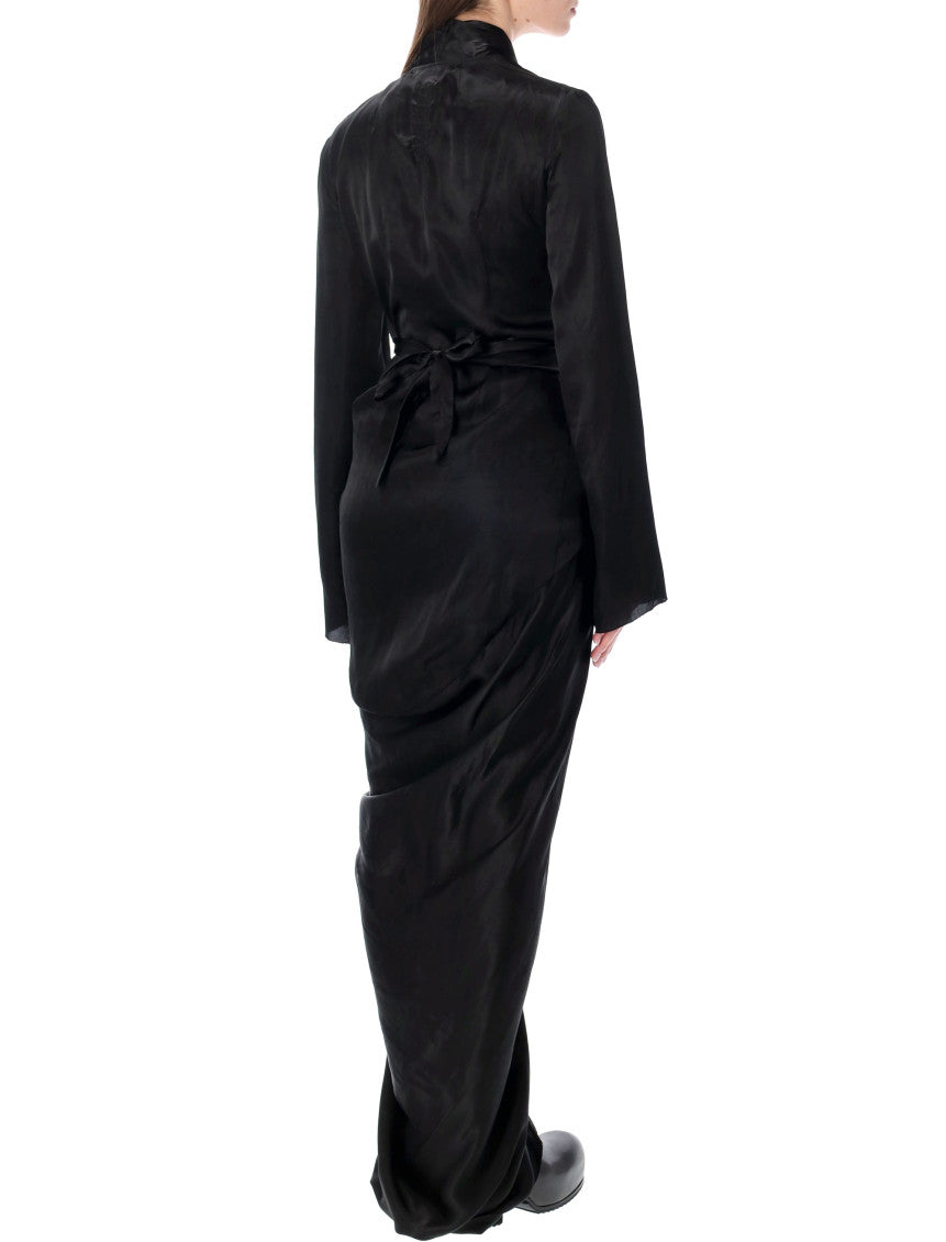Black V-neck Wrap Maxi Dress 2