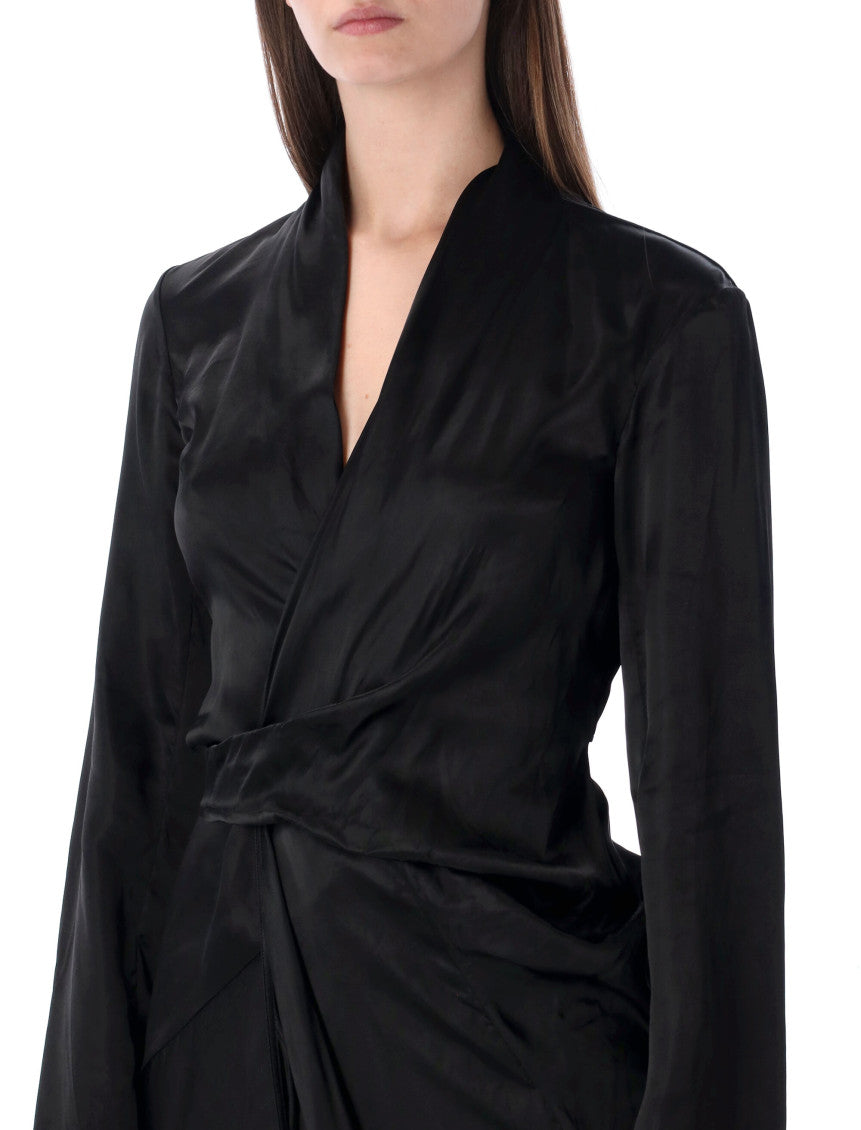 Black V-neck Wrap Maxi Dress 3