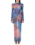 Multicolor Mesh Long Dress 1