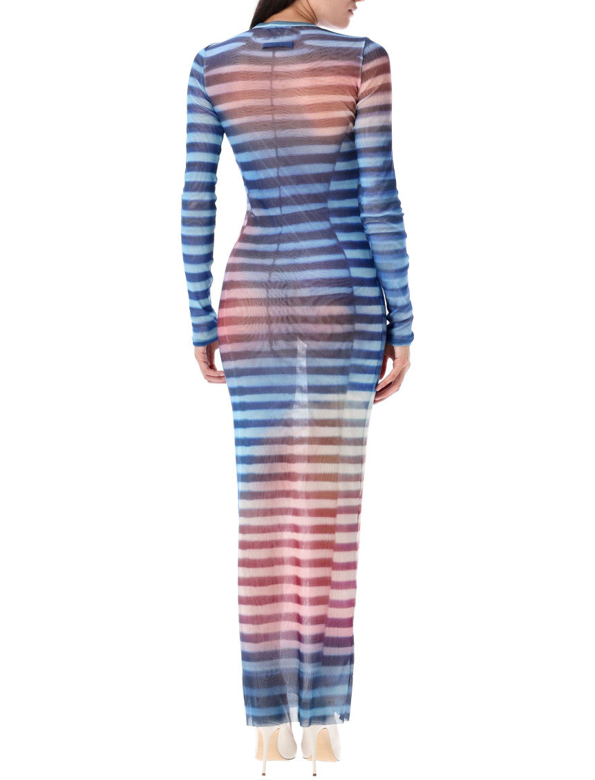 Multicolor Mesh Long Dress 2