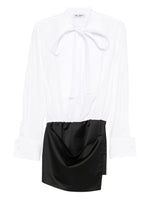 BlackWhite Neck Tie Mini Dress 1