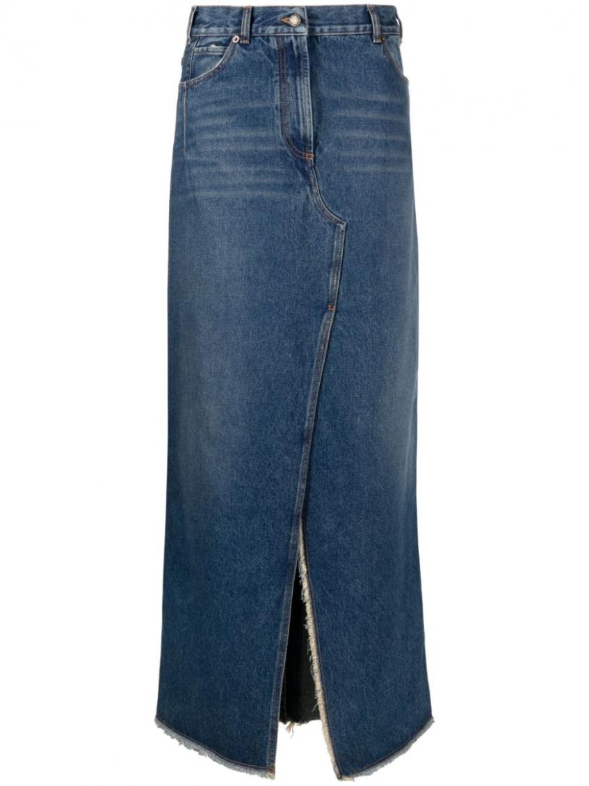 Navy Blue Emma Denim Long Skirt 2