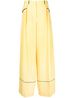 Yellow Silk Wide-leg Trousers 1