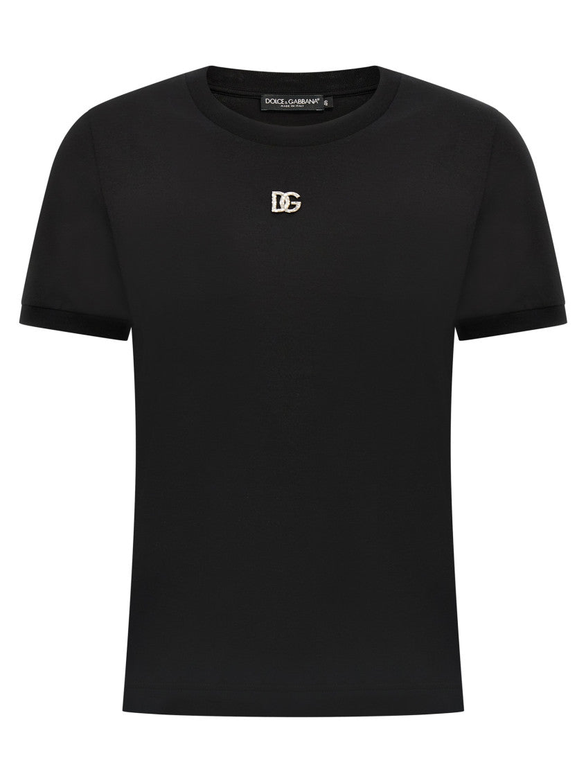 Black Rhinestone logo T-shirt 1