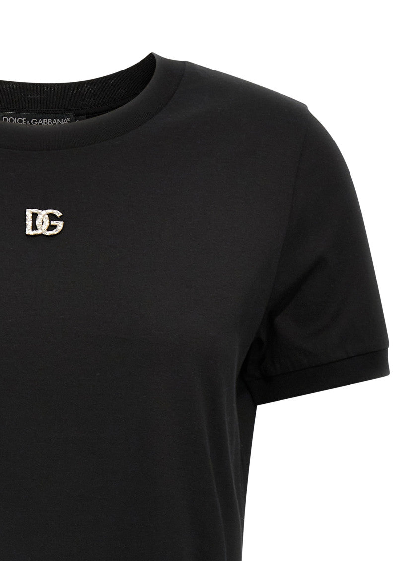 Black Rhinestone logo T-shirt 3