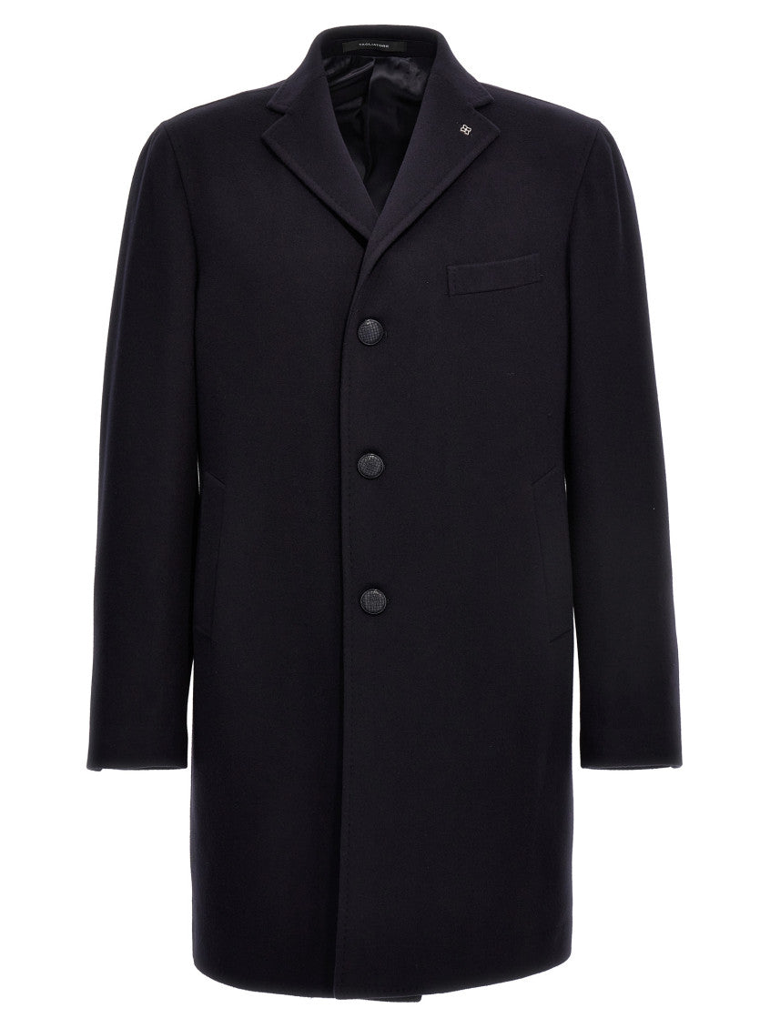 Navy Blue Single Breasted Coat 1