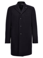 Navy Blue Single Breasted Coat 1