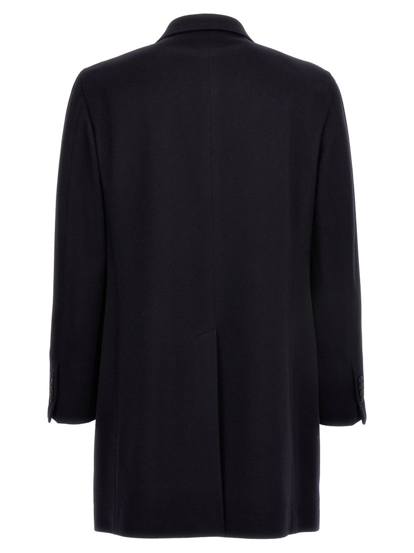 Navy Blue Single Breasted Coat 2
