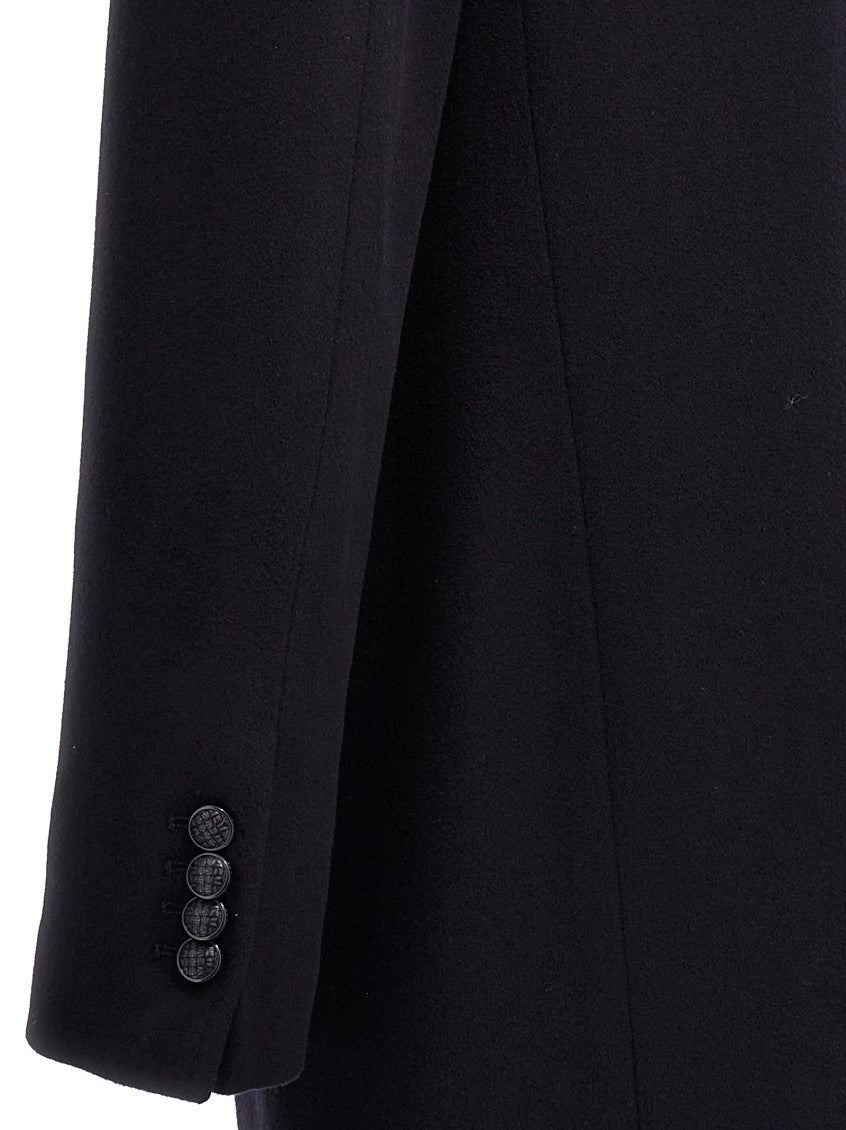 Navy Blue Single Breasted Coat 4