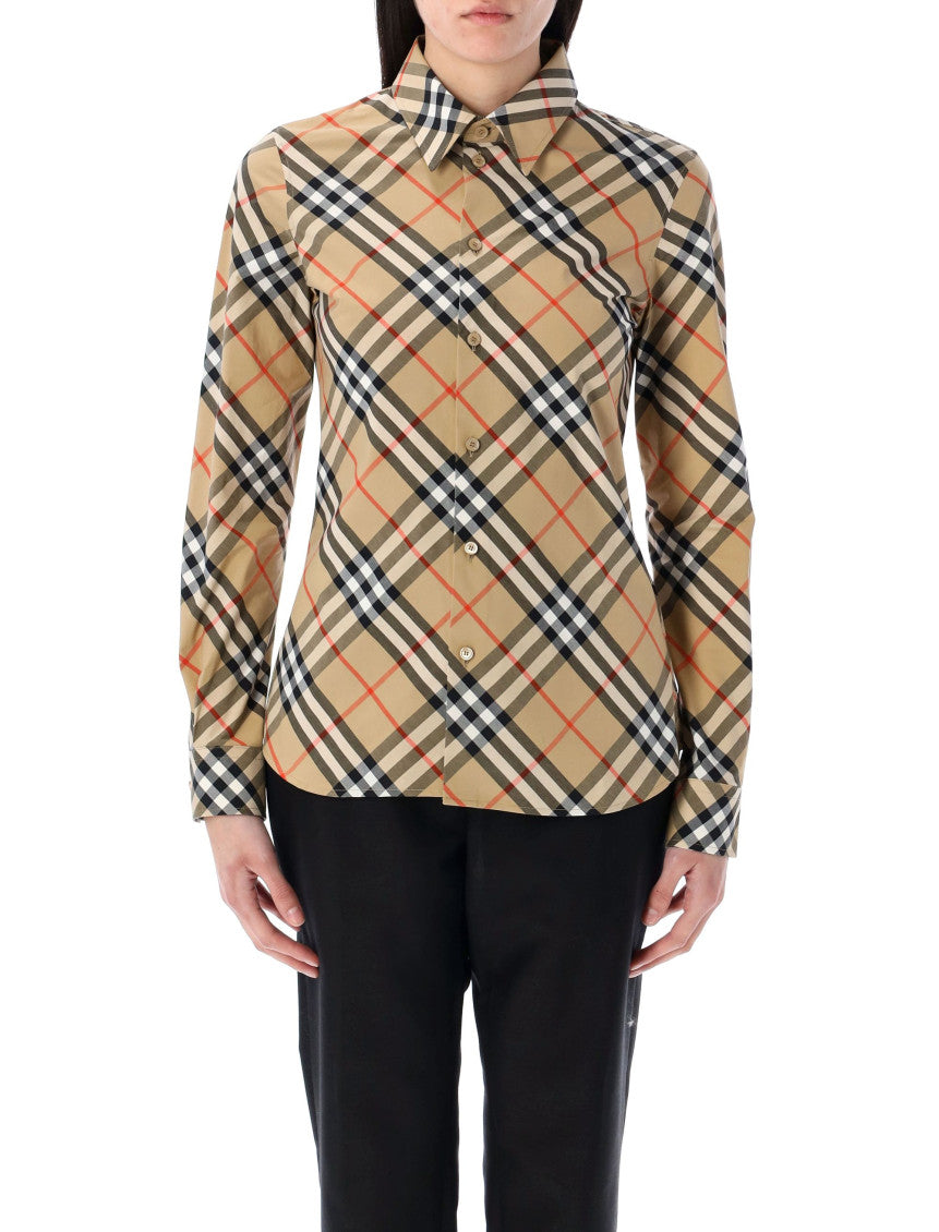 Beige Check Pattern Shirt 1