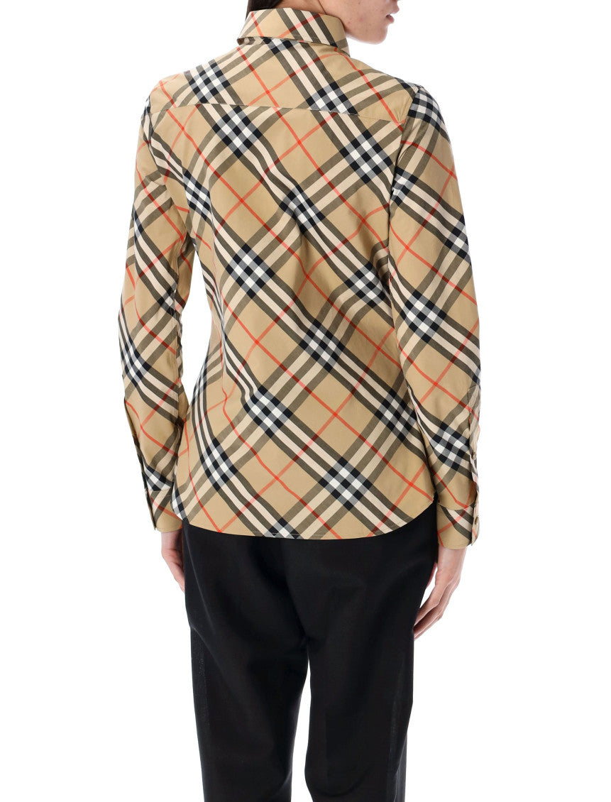 Beige Check Pattern Shirt 2