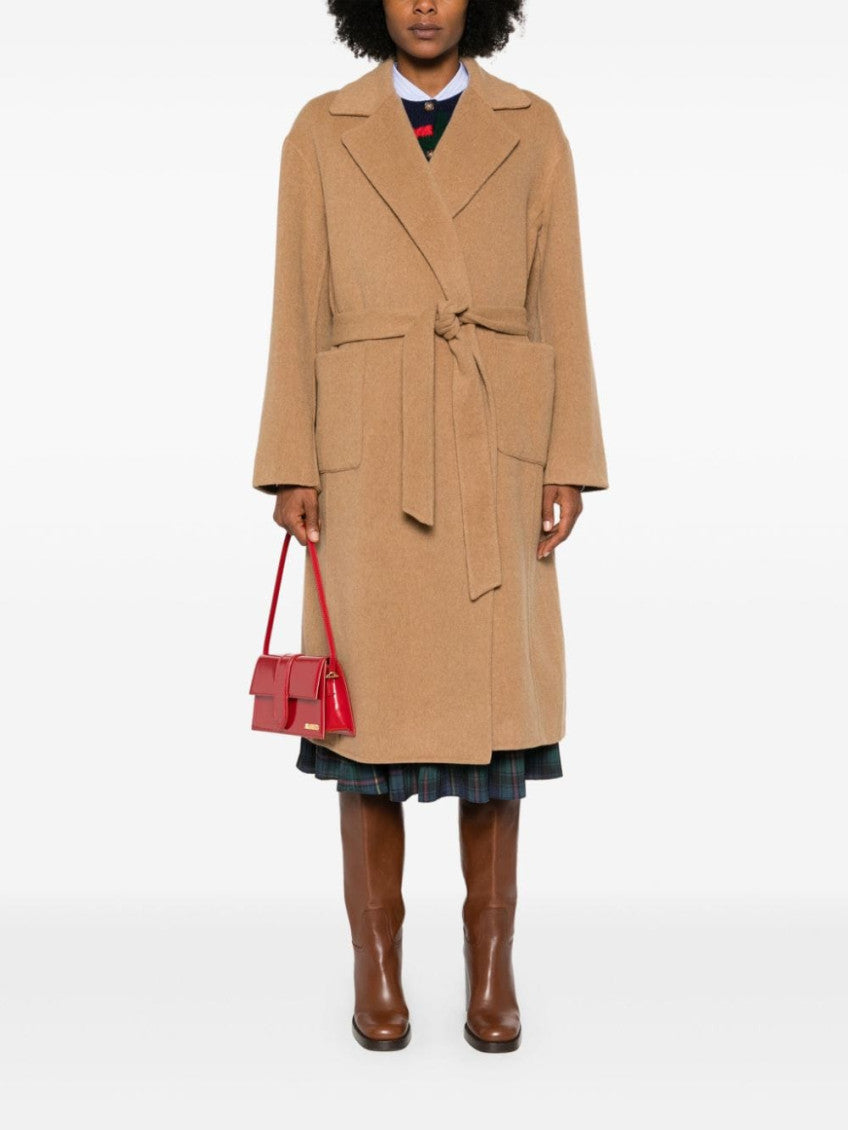 Beige Long wool coat 4