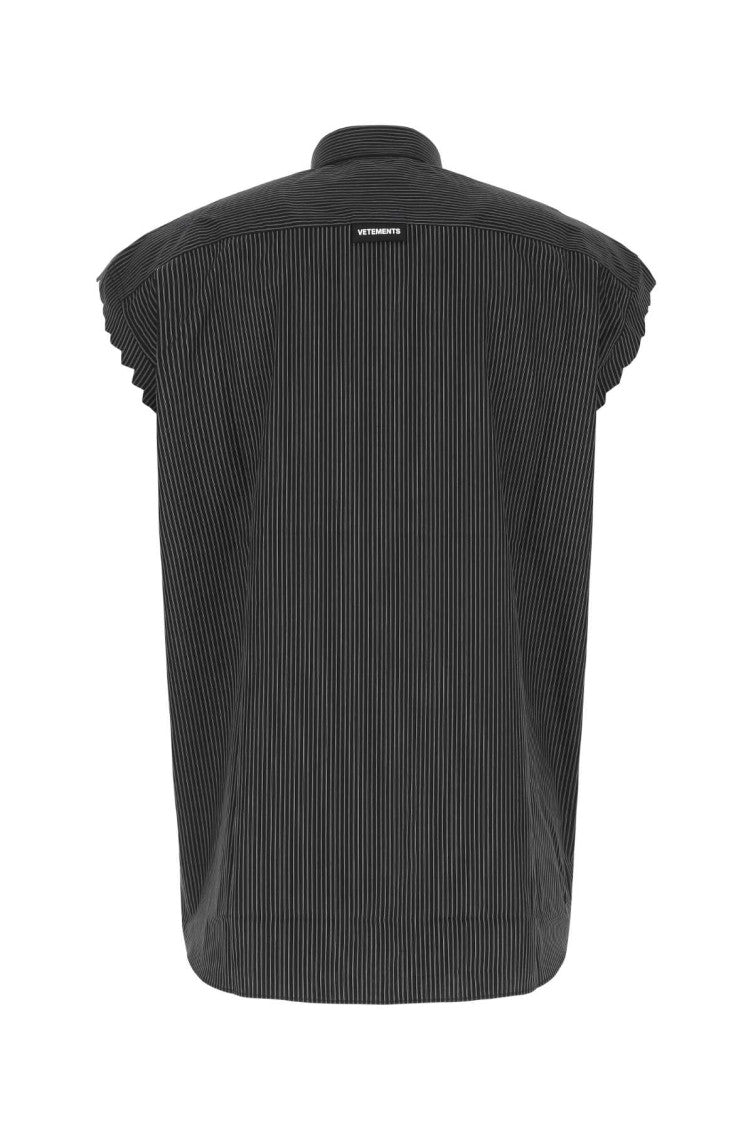 Black Ribbed Poplin Shirt 2