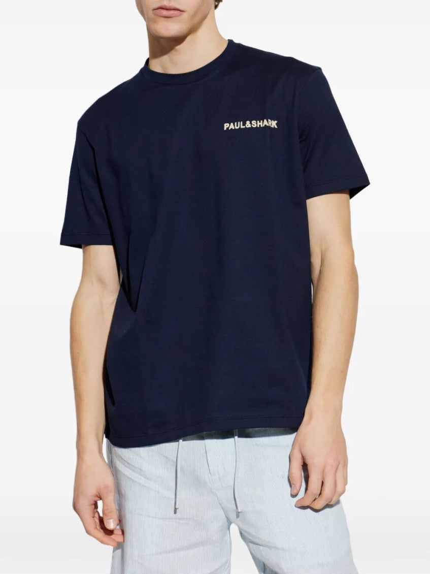 Navy Blue Crewneck Logo T-Shirt 2