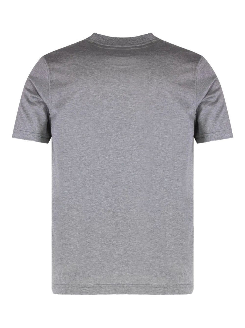 Grey Crew Neck Logo Patch T-Shirt 2