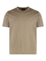 Beige Crew Neck Logo Patch T-Shirt 1