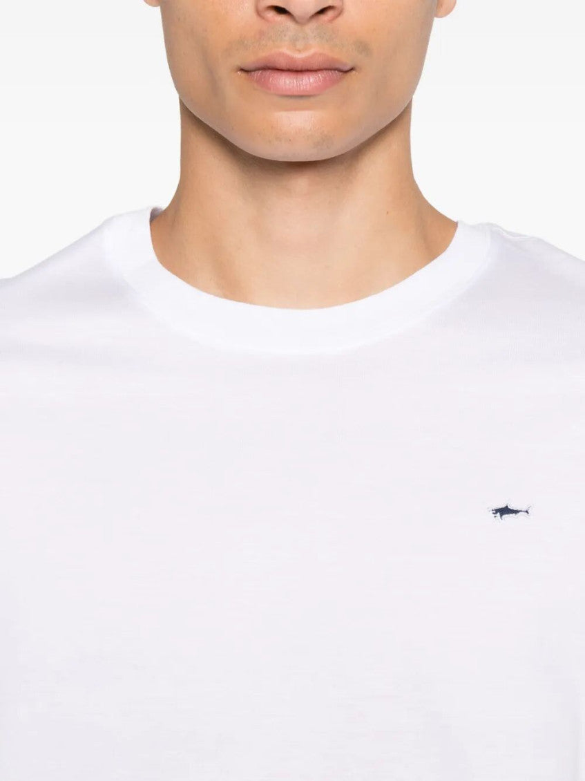 White Crew Neck Logo Patch T-Shirt 2
