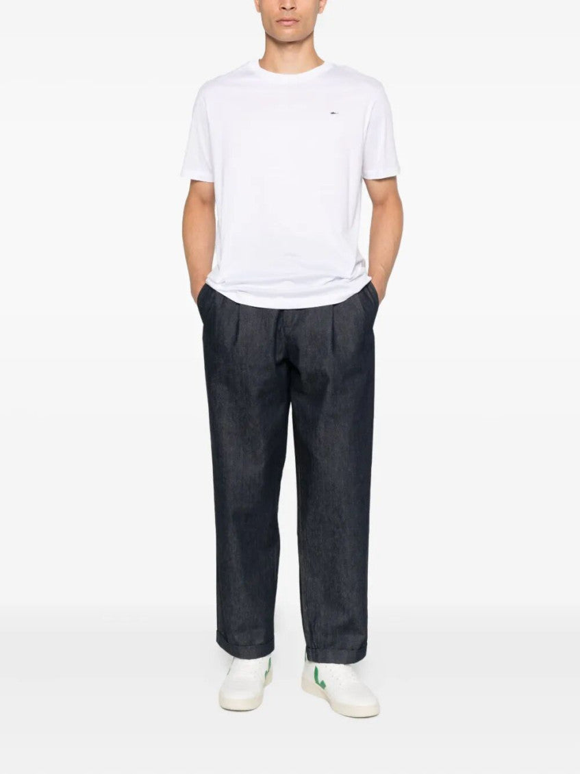 White Crew Neck Logo Patch T-Shirt 3