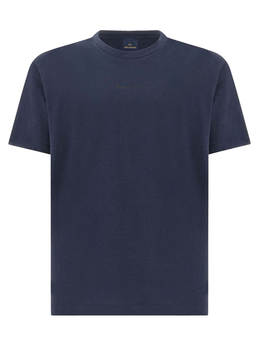 Navy Crewneck Logo T-Shirt 1