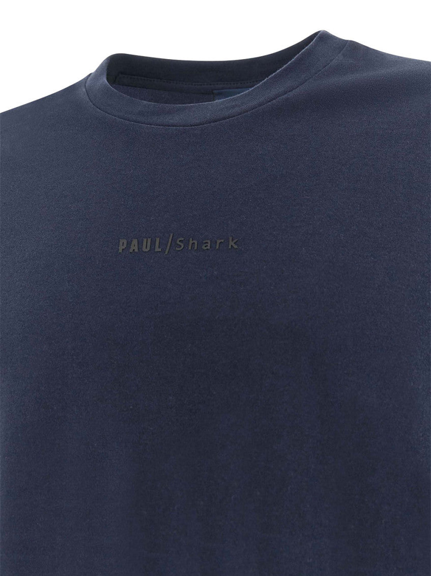 Navy Crewneck Logo T-Shirt 4
