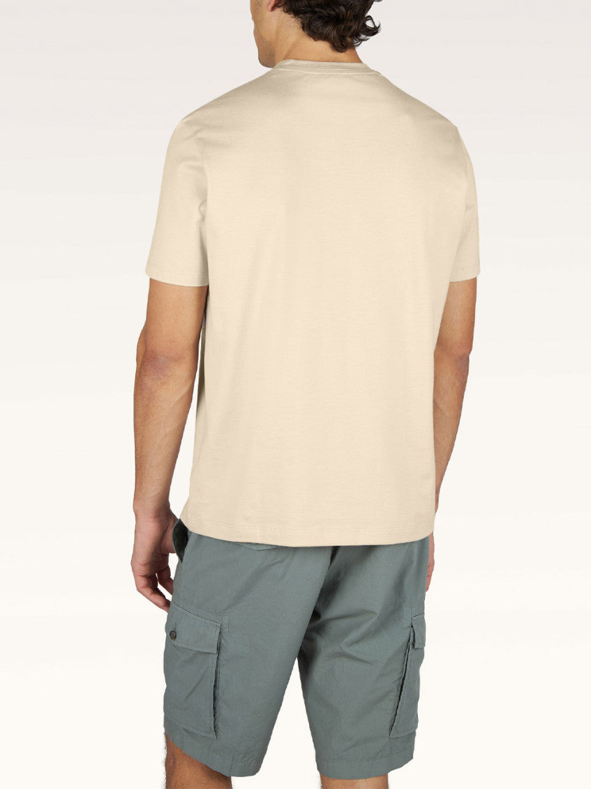 Beige Crew Neck Embroidered T-Shirt 3
