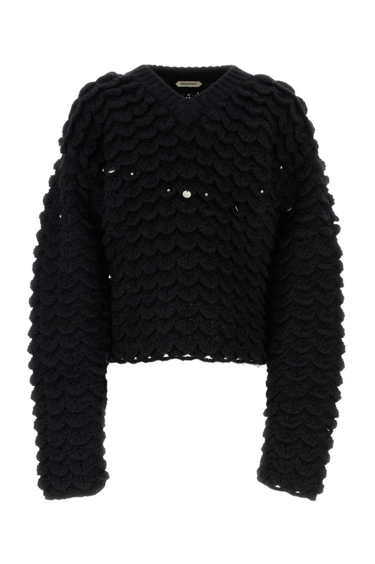 Black wool blend sweater 1