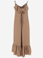 Light Brown Petticoat Dress With Ruffle 1