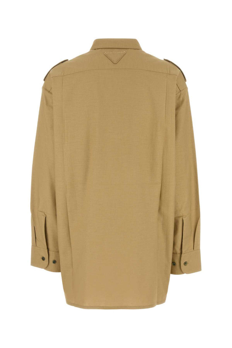 Khaki Cotton Oversize Shirt 2