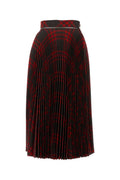 Multicolor Pleated Check Wool Blend Midi Skirt 1